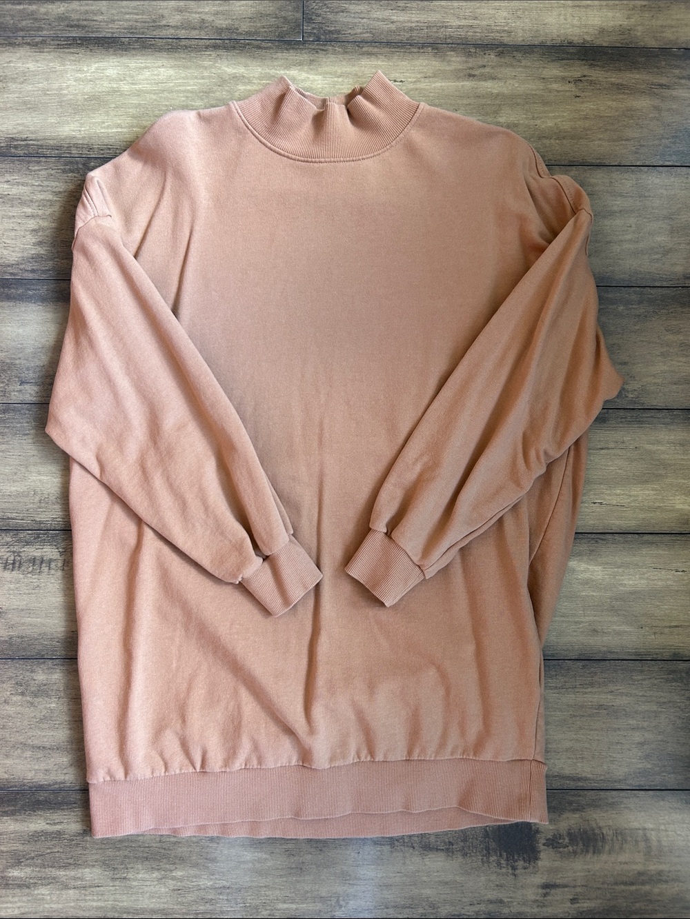 Only Camel Mock Neck Tunic Sweater